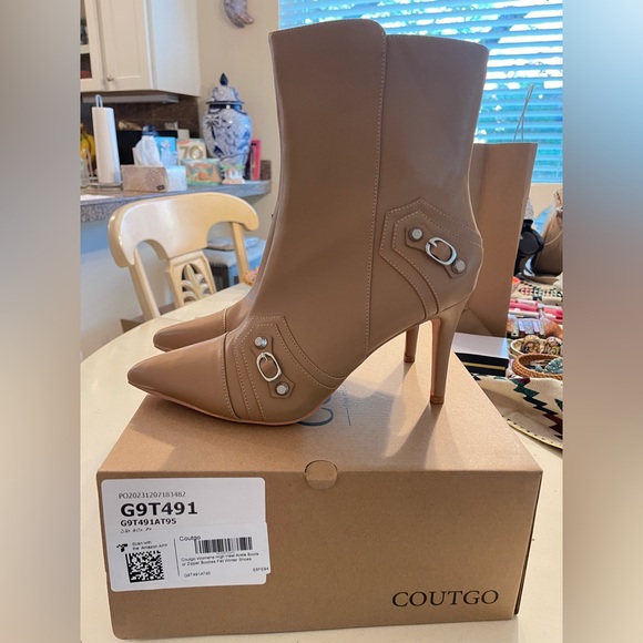 NIB 3.5” HIGH HEEL BOOTS/BOOTIES TAN/LIGHT BROWN-9.5M BOX & DUSTERS INCLUDED - Picture 5 of 12